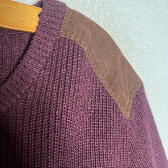 Jcrew Mens Ribbed Woodsman Maroon Long Sleeve Pullover Sweater Size XL - Picture 5 of 8